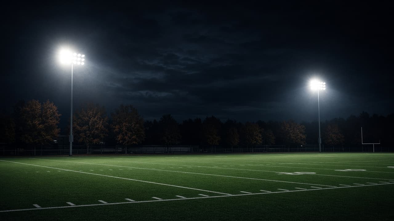 Empty night field used as the setting reference