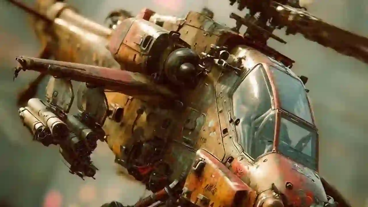Futuristic military helicopter concept for film pre-visualization